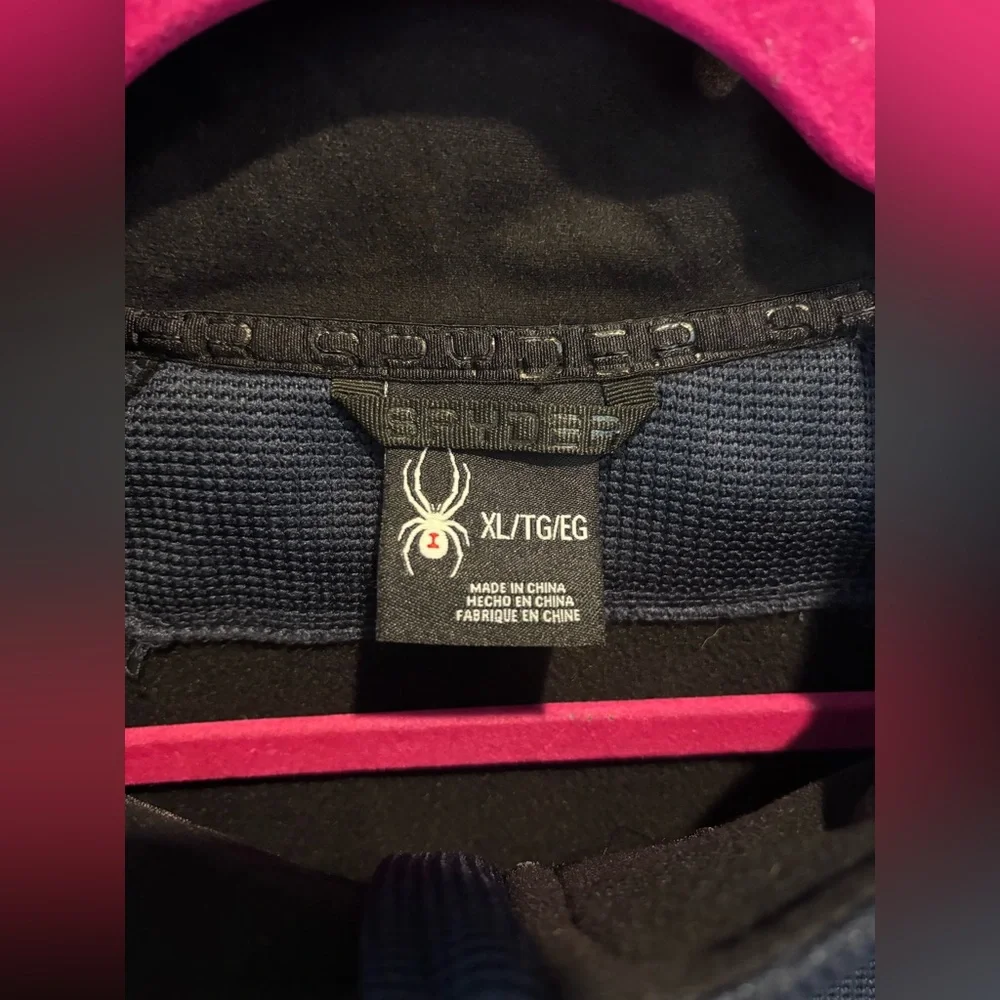 Spyder Men's‎ 1/4 Zip Pullover Black/Blue Yaskawa Logo